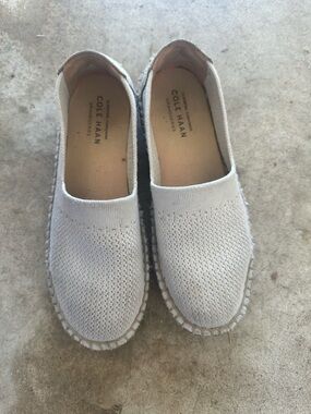 Cole Haan Light Gray Knit Slip-On Espadrilles